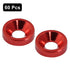 Murtenze 60Pcs Red M3 Finishing Countersunk Washers, Anodized Aluminum Alloy Screw Gaskets for Mechanical Parts