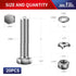 5/16-18 x 2" Hex Head Screw Bolt, 20Pcs Nuts, Flat & Lock Washers, 18-8 (304) Stainless Steel, Fully Threaded