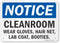 SmartSign "Notice - Cleanroom, Wear Gloves, Hair Net, Lab Coat And Booties" Sign | 7" x 10" Plastic