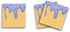Sticky Notes 3 Pack, 3"x3", 50 Sheet Count Per Pad, Blue Dripping Ice Cream Sprinkles Waffle Cone Memo Pads