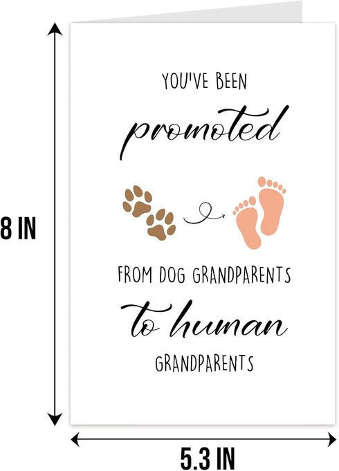 Qiliji Pregnancy Announcement Card for Dog Grandma Grandpa, Funny Grandparent Baby Announcement Card, Pregnancy Revel