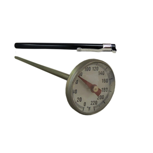 Supco ST02 Stainless Steel Pocket Dial Thermometer, 5" Stem, 1" Dial, 0 to 220 Degrees F