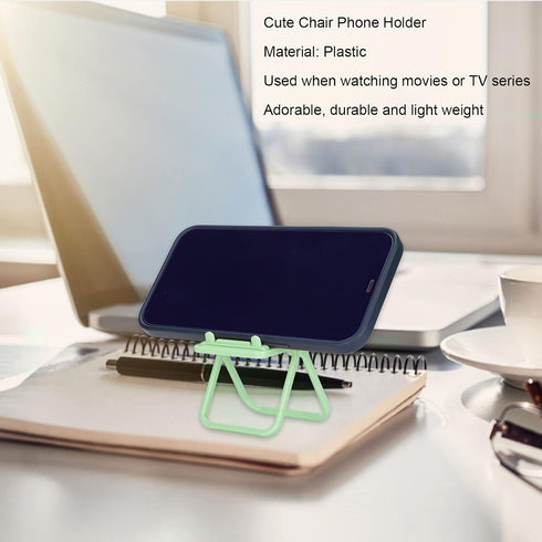 belupai Small Chair Mobile Phone Holder, Multi Angle Phone Bracket Mini Chair Shape Cell Phone Stand Plastic Foldable