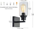 1-Lights Bathroom Vanity Light Fixture Black Wall Sconces Single Vanity Sconces with Metal Base and Glass for Over