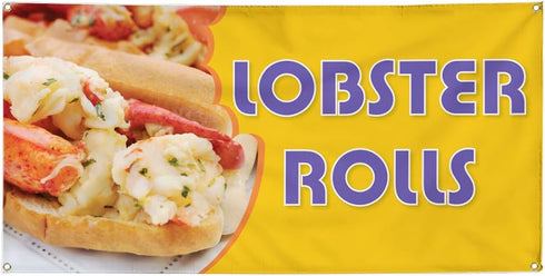 Fastasticdeals Vinyl Banner Multiple Sizes Lobster Rolls Outdoor Advertising Printing A Restaurant &