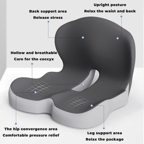 TOWGOU Tailbone Orthopedic Cushion, Seat Cushion for Office Chair and Car, Ergonomic Memory Foam L Shaped Integrated