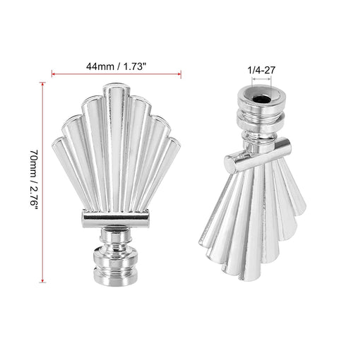 44mm 1/4-27 Inch PATIKIL Lamp Shade Finial, Lamp Finials Caps Knob Threaded Alloy Solid Lamp Finial Decoration for Lamp