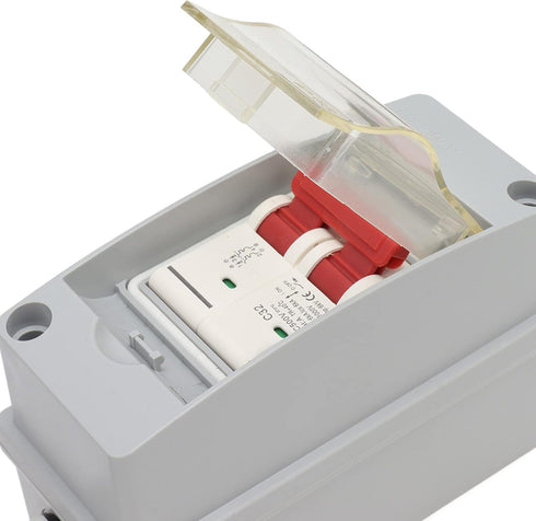 32A 2P DC 500V Circuit Breaker with IP65 Distribution Box, DC Disconnect Switch