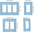 Light Blue Light Switch Cover, Receptacle Outlet Wall Plate 1 Gang Screwless Decorator Cover