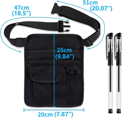FAURAPMNG 2 Server Apron Bag, Restaurant Server Waist Money Pouch Bag, Restaurant Bar Apron Bag with Adjustable Belt