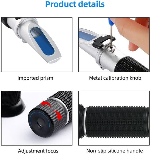 VGVGV 0-100% 1.000-1.070SG Brix Refractometer, Handheld Salinity Aquarium Refractometer Salinity Seawater Salinometer