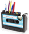 Cassette Tape Dispenser Pen Holder, Blue Stationery Desk Tidy Container Gift