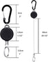 Retractable Keychain 2 Pack Heavy Duty Key Fob Badge Reel Holder with Multitool Carabiner Clip for ID Holders
