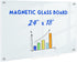 Magnetic Glass Whiteboard, 24" x 18" Frameless Dry Erase Board for Office, Home, Classroom with Marker Tray