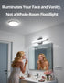 16 Inch 9W IP44 6000K Combuh LED Bathroom Light Fixtures Over Mirror, Black Vanity Light Bar for Bathroom, Modern Bath