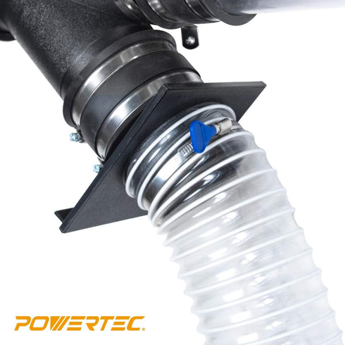 POWERTEC 70127 2-1/2 Inch Key Hose Clamp, Thumb Screw Key Adjustable Stainless Steel Hose Clamps for Dust Collection