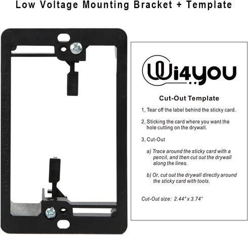 Wi4you Cat6 1 1 RJ45 CAT6A (1 2 pack) Wall Plate Port Gang Keystone Wall Plate with Low Voltage Mounting Bracket