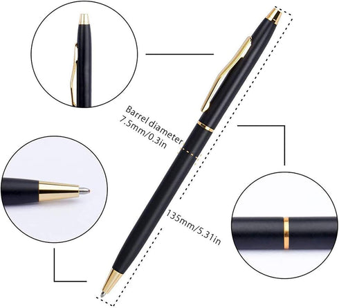 Cambond Black Pens, Ballpoint Pen Bulk, Black Ink 1.0 mm Medium Point, Smooth Writing for Men Women, 20 Pack (Black) -