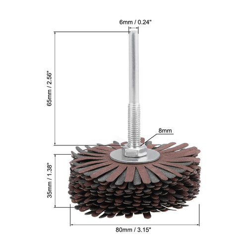 uxcell Abrasive Cloth Flap Wheel Sanding Star 1/4-Inch Shank for Woodworking Root Carving Furniture Polishing 320 Grit