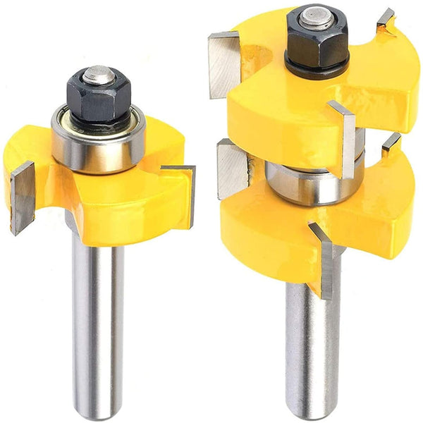 Adjustable Tongue and Groove Router Bit Set 1-1/2" Stock Woodworking Cutting Milling