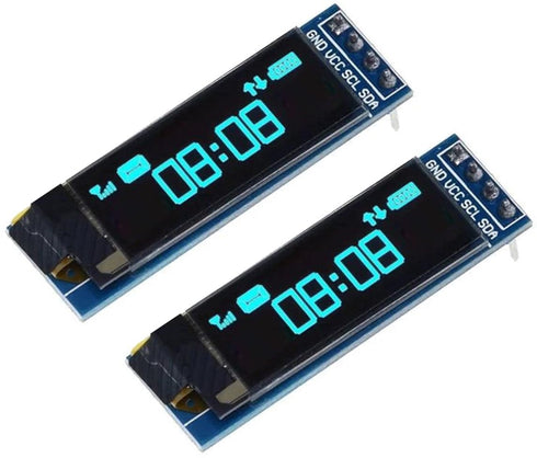 OLED 128x32 Display, 0.91 Inch, Blue Color, I2C Interface, Compatible with Arduino,