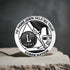 MYRECOVERYSTORE Silver and Black Pirate Alcoholics Anonymous AA Chip with Coin Capsule, 1-50 Years