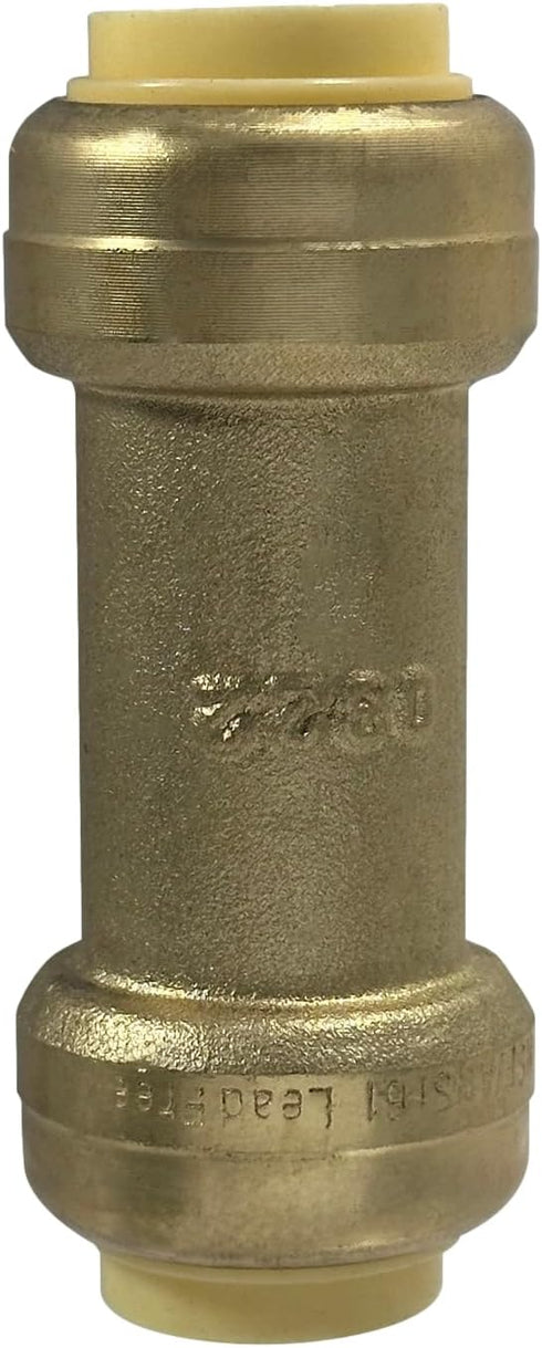 XFITTING 1/2" x 1/2" Push Fit Check Valve, Certified to NSF ANSI 61, Brass Plumbing Fitting for Copper, Pex