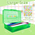 Green Large Pencil Case, Hard Plastic Organizer for Desk, Crayon Box, Makeup Organizer, 1 Pack