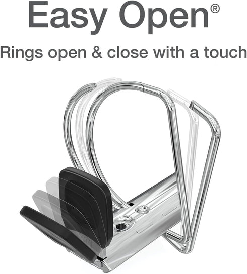 Oxford 3 Ring Binders, 1.5 Inch ONE-Touch Easy Open D Rings, 3-Sided View Binder Covers, 4 Pack (79918)