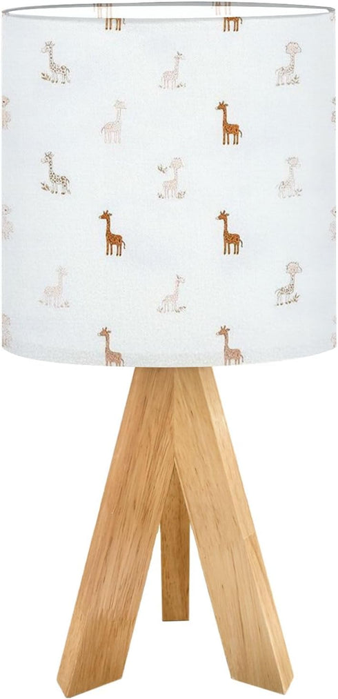 RAINFALLARING Tripod Table Lamp Cute Baby Giraffe Small Seamless Hand Drawn Nursery Animal