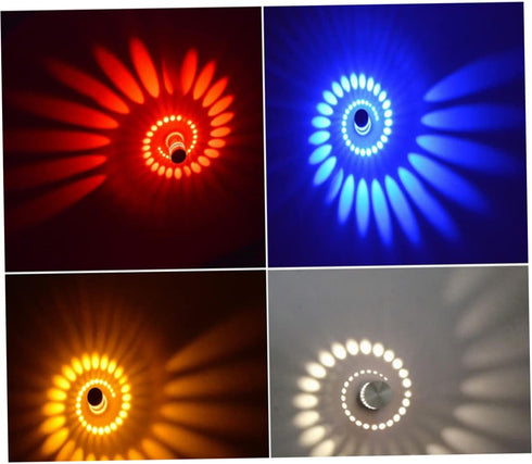 3W NUOBESTY Spiral LED Wall Sconce Light Blue Light Fixture for Bedroom Bar KTV Decorative Ceiling and Wall Lighting