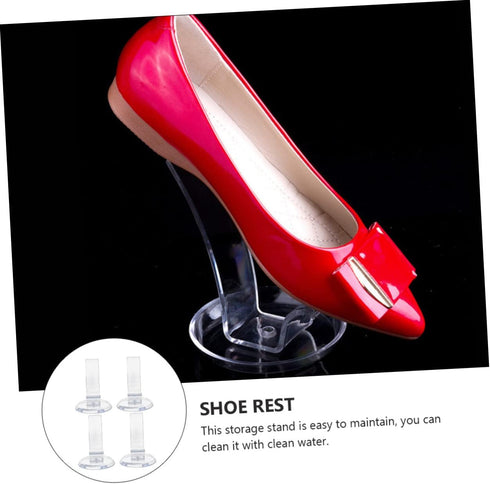 4 Pack Cabilock Shoe Display Stands Pvc Risers Display Shoe Rack for High Heels Holding Rest