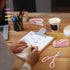 UPIHO Pink Office Supplies, Pink Desk Accessories Set, Stapler, Tape Dispenser, Gift for Students and Coworkers