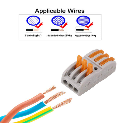 FULARR 12Pcs Premium SPL-3 Lever-Nut Wire Connectors, 3 Way 6 Port Compact Wire Connectors