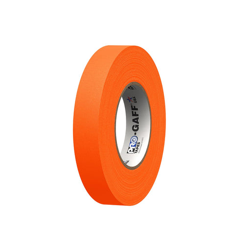 ProTapes Pro Gaff Premium Matte Cloth Gaffer's Tape, 1" Width, 50 yds Length, Fluorescent Orange