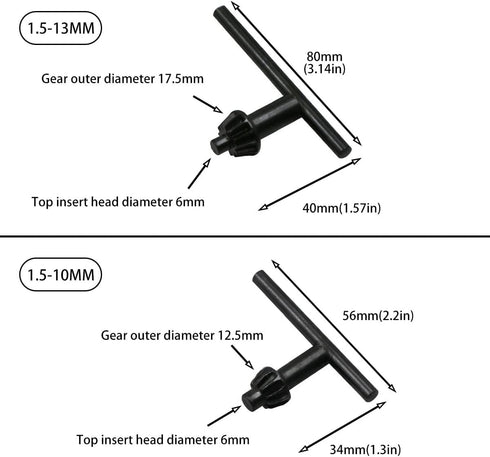 6IN1 Electric Drill Chuck Key Wrench Tool with 6 Sizes for Hand Drill Clamping, Drill Chuck Keys
