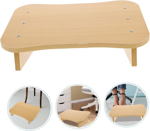 Vaguelly Wooden Footstool Nonslip Surface Portable Step Stool for Office Kitchen and Living Room Adjustable Height