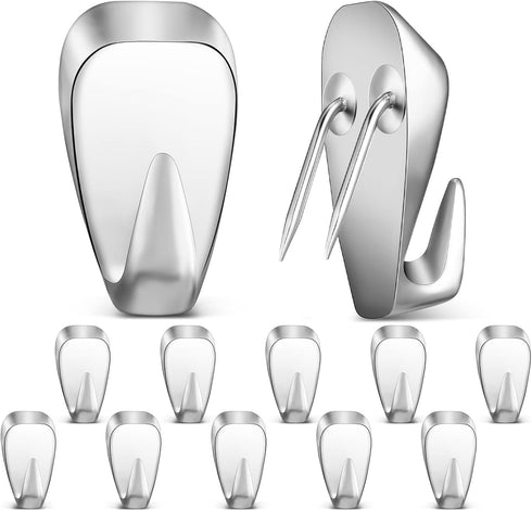 LEIFIDE 10 Pieces Cubicle Hooks, Fabric Panel Wall Clips for 40 Lbs Picture Hangers in Office Home Kitchen (Silver)