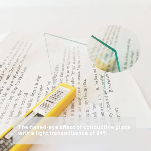 ITO (Indium Tin Oxide) Coated Conductive Glass Slides 50×50mm, Resistance 7 ohm/sq (8 Pcs)