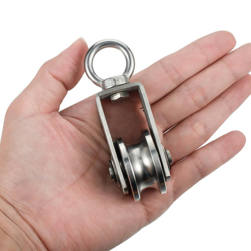 Cable Pulley Wheel Stainless Steel, Bearing Inside Rope Pulley for Gym Equipment, 4 Pack