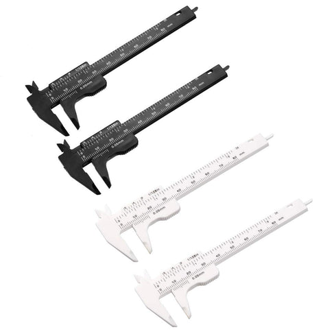 uxcell Vernier Caliper, 80mm 3 Inch Metric Mini Double Scale Plastic Ruler for Inside Outside Depth, 4 Pieces