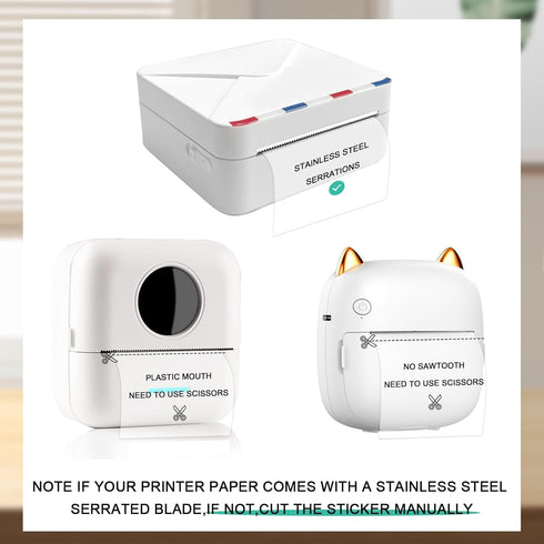 57mm 2.5mm, 3-Rolls Transparent Self-Adhesive Thermal Paper, Glossy Thermal Printer Paper for Mini Portable Printer, X