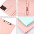 WAVEYU Portfolio Case, Business Portfolio Folder, Cute Padfolio Cover with Document Sleeve, Pink