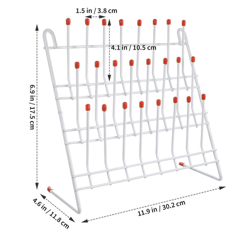 TEHAUX Lab Drying Rack, Laboratory Beaker Drying Holder with 24 Pegs, Vertical Bottle Drying Rack for Lab