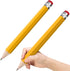 Wooden Jumbo Pencils, 13.3'' Funny Giant Pencil, Party Favors, Novelty Large Pencil, 2pcs Yellow
