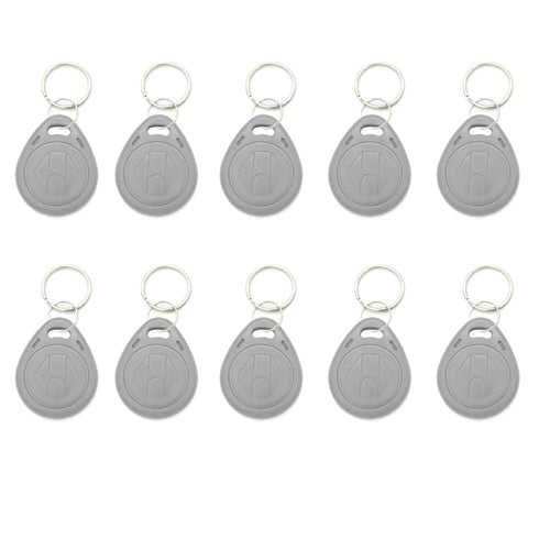 SEIWEI 10pcs Plastic 125KHZ Rewritable Writable ID Cards Keyfobs RFID Copy Key Tags