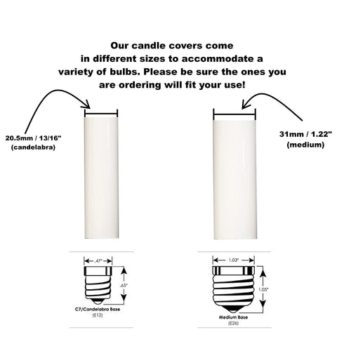3" 3 Inch Set 12 Creative Hobbies White Plastic Candle Covers Sleeves Chandelier Socket Covers ~ Candelabra Base |