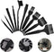 10 in 1 Nylon Anti Static Brushes Keyboard Cleaning Kit for Portable Plastic Handle, Computer, Car, Lab (Black)