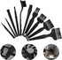 10 in 1 Nylon Anti Static Brushes Keyboard Cleaning Kit for Portable Plastic Handle, Computer, Car, Lab (Black)