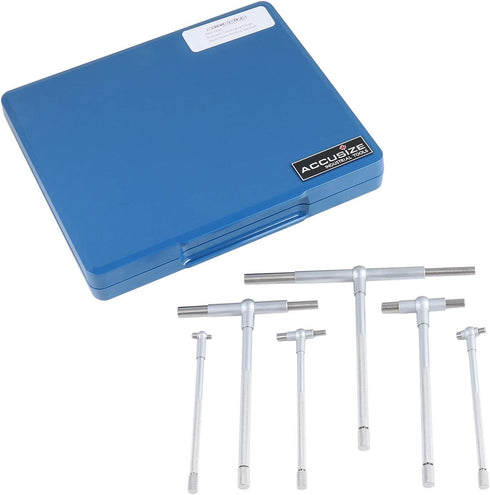 Accusize Industrial Tools Premium 5/16'' - 6", 6ps/Set Telescoping Gage Set, Satin Chrome Finished
